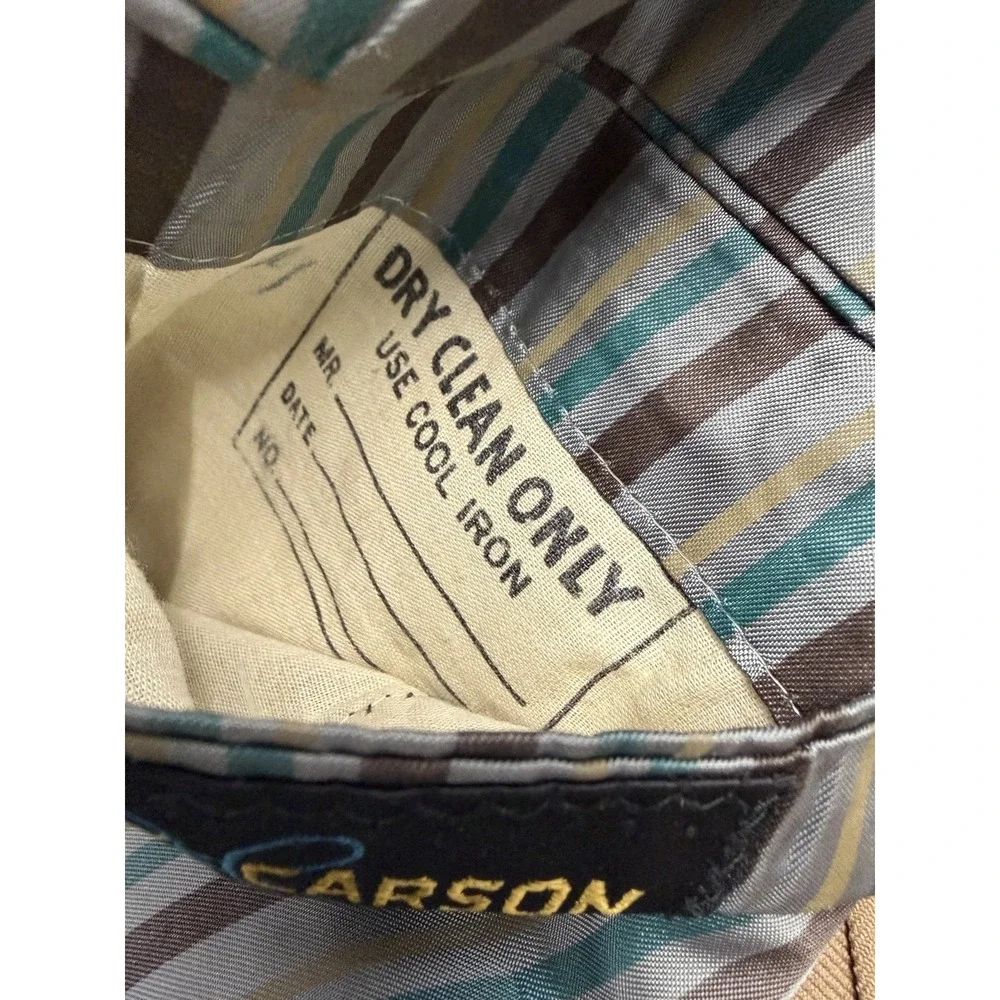 Vintage 70s  Johnny Carson Mens Suit Jacket Leisure Blazer Sport Coat Tan Sz 42